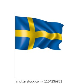 Sweden flag, vector illustration on a white background