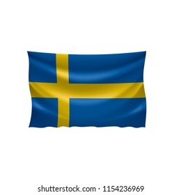 Sweden flag, vector illustration on a white background