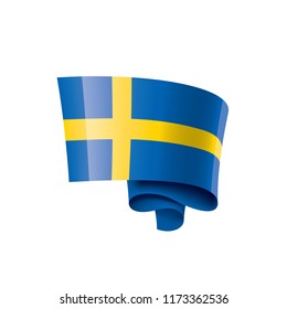 Sweden flag, vector illustration on a white background