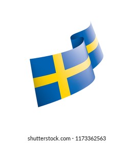 Sweden flag, vector illustration on a white background