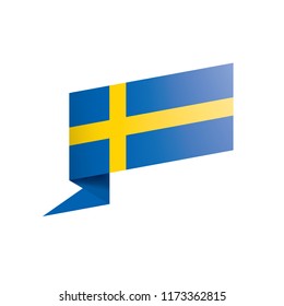 Sweden flag, vector illustration on a white background