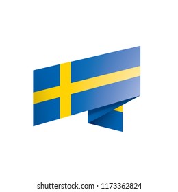 Sweden flag, vector illustration on a white background