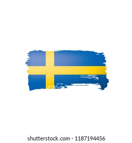 Sweden flag, vector illustration on a white background.