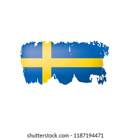 Sweden flag, vector illustration on a white background.