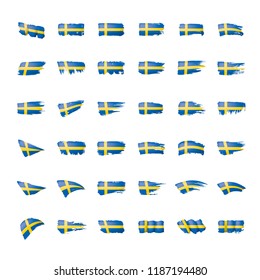 Sweden flag, vector illustration on a white background.