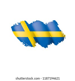 Sweden flag, vector illustration on a white background.