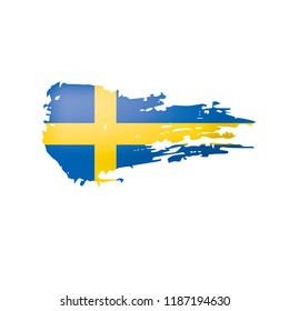 Sweden flag, vector illustration on a white background.