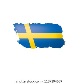 Sweden flag, vector illustration on a white background.