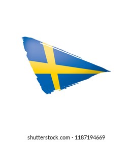 Sweden flag, vector illustration on a white background.