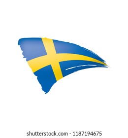 Sweden flag, vector illustration on a white background.