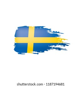 Sweden flag, vector illustration on a white background.