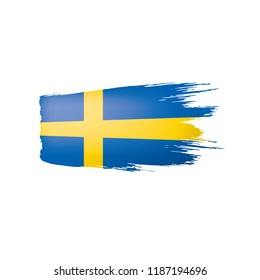Sweden flag, vector illustration on a white background.