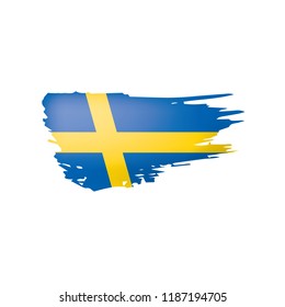 Sweden flag, vector illustration on a white background.