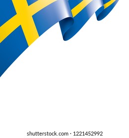 Sweden flag, vector illustration on a white background