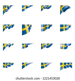 Sweden flag, vector illustration on a white background