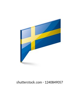 Sweden flag, vector illustration on a white background