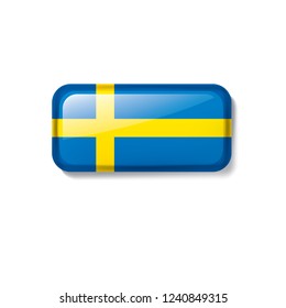 Sweden flag, vector illustration on a white background