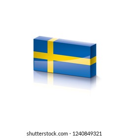 Sweden flag, vector illustration on a white background
