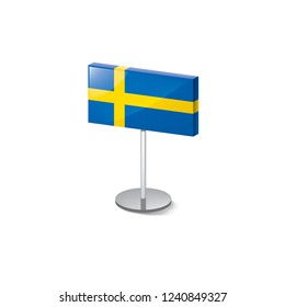 Sweden flag, vector illustration on a white background