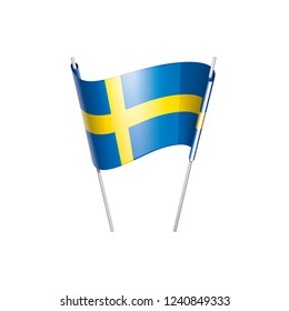 Sweden flag, vector illustration on a white background