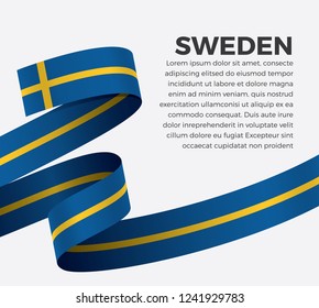 Sweden flag, vector illustration on a white background