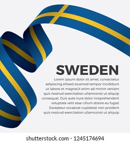 Sweden flag, vector illustration on a white background