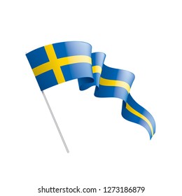 Sweden flag, vector illustration on a white background