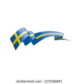 Sweden flag, vector illustration on a white background