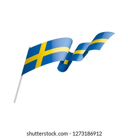 Sweden flag, vector illustration on a white background