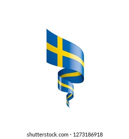 Sweden flag, vector illustration on a white background