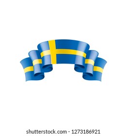 Sweden flag, vector illustration on a white background