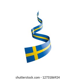 Sweden flag, vector illustration on a white background