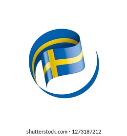 Sweden flag, vector illustration on a white background