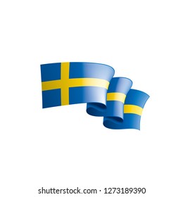 Sweden flag, vector illustration on a white background