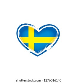 Sweden flag, vector illustration on a white background