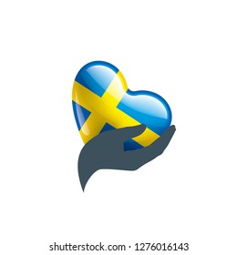 Sweden flag, vector illustration on a white background