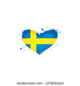 Sweden flag, vector illustration on a white background