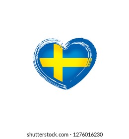 Sweden flag, vector illustration on a white background