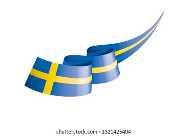 Sweden flag, vector illustration on a white background