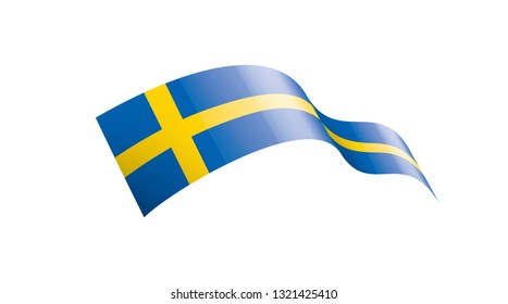 Sweden flag, vector illustration on a white background