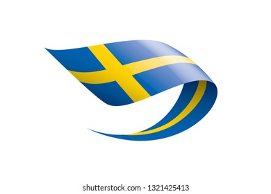 Sweden flag, vector illustration on a white background