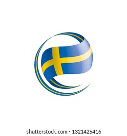 Sweden flag, vector illustration on a white background