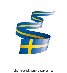 Sweden flag, vector illustration on a white background