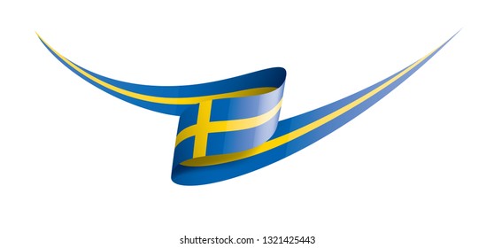 Sweden flag, vector illustration on a white background