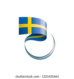 Sweden flag, vector illustration on a white background