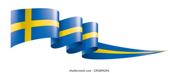Sweden flag, vector illustration on a white background