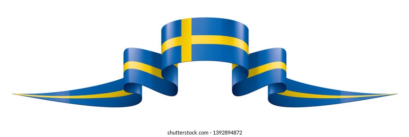 Sweden flag, vector illustration on a white background