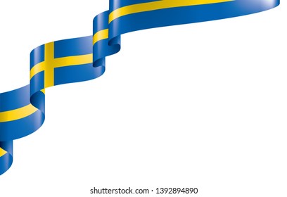 Sweden flag, vector illustration on a white background