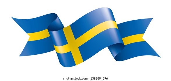 Sweden flag, vector illustration on a white background