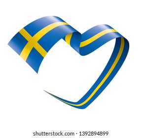 Sweden flag, vector illustration on a white background